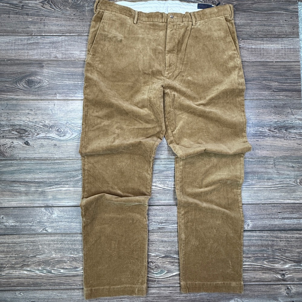 Polo Ralph Lauren Mens 42x36 Corduroy Pants Tan Brown Classic Fit Straight Leg